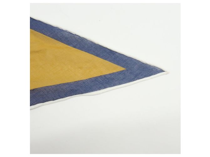 Hermès HERMES Sciarpa Pointu 100% Cotone Mustard Navy White - vista 7