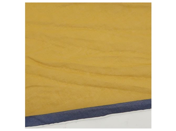 Hermès HERMES Sciarpa Pointu 100% Cotone Mustard Navy White - vista 8