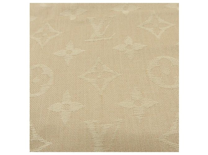 Sciarpa Scialle Louis Vuitton Monogram in lana e cashmere Champagne Gold - vista 17