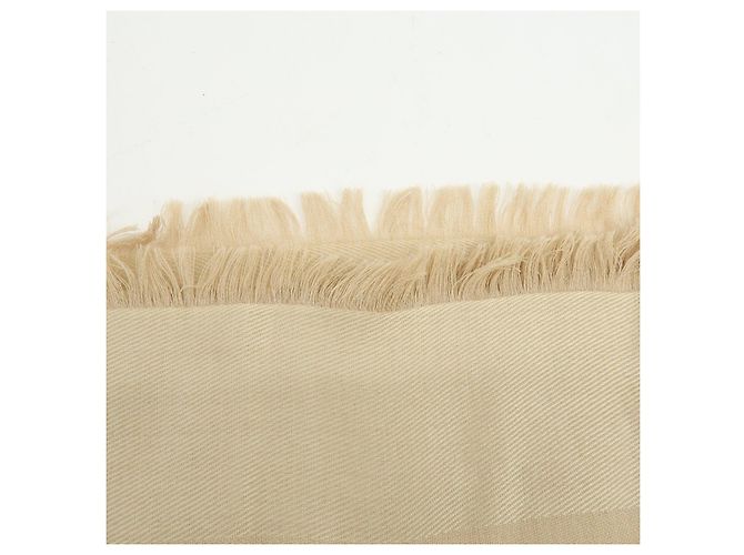 Sciarpa Scialle Louis Vuitton Monogram in lana e cashmere Champagne Gold - vista 18