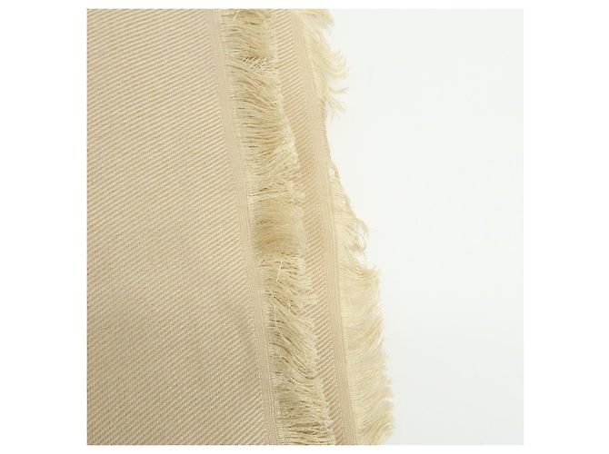 Sciarpa Scialle Louis Vuitton Monogram in lana e cashmere Champagne Gold - vista 20
