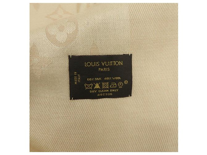 Sciarpa Scialle Louis Vuitton Monogram in lana e cashmere Champagne Gold - vista 22
