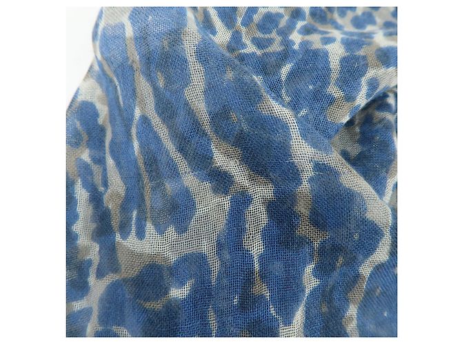 Sciarpa Sciarpa Louis Vuitton Logo in Cashmere e Seta Leopard Blu Bianco Rosso - vista 18