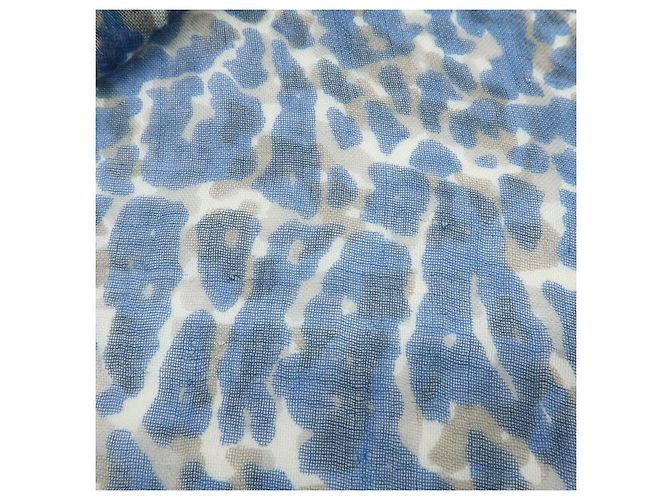Sciarpa Sciarpa Louis Vuitton Logo in Cashmere e Seta Leopard Blu Bianco Rosso - vista 19