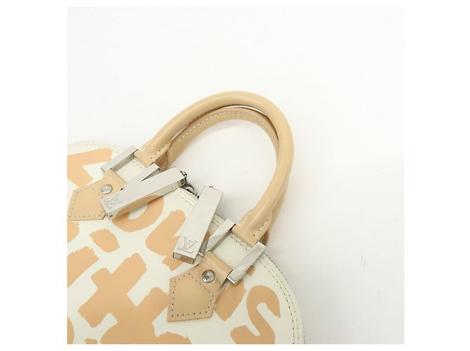Louis Vuitton Monogram Graffiti Alma MM Borsa a mano in pelle Beige M92180 - vista 5