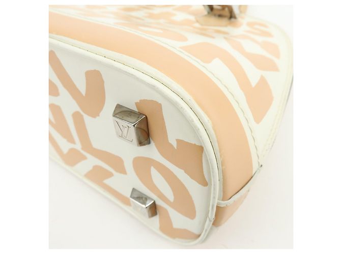 Louis Vuitton Monogram Graffiti Alma MM Borsa a mano in pelle Beige M92180 - vista 9