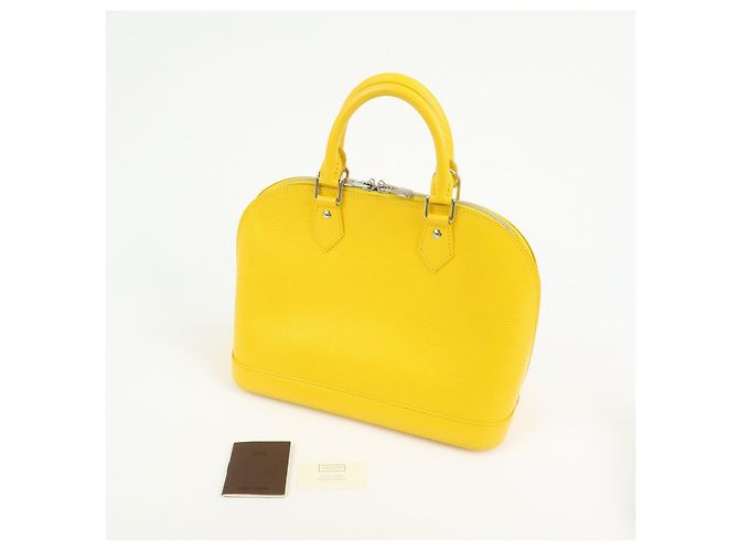 Borsa a mano Louis Vuitton Epi Alma PM in pelle Mimosa M40951 - vista 21