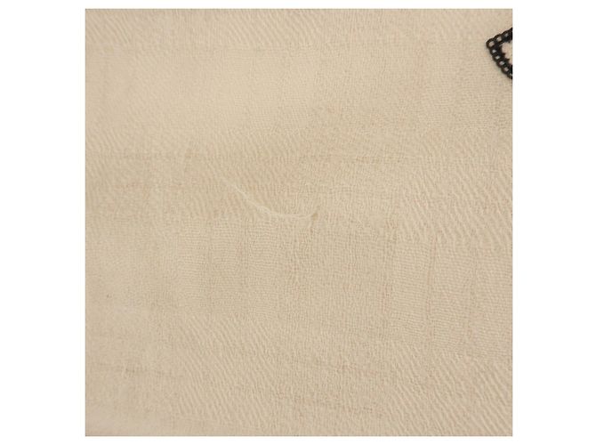 Sciarpa e stola CHANEL COCO Mark 100% Cashmere Beige Nero - vista 12