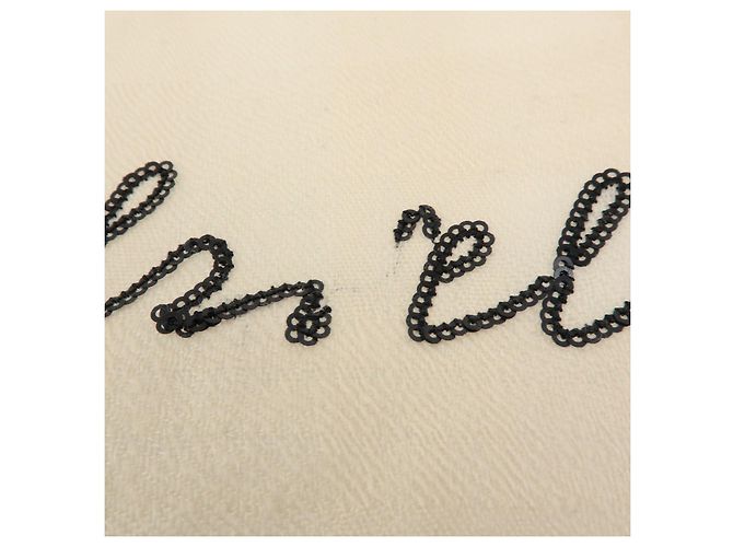 Sciarpa e stola CHANEL COCO Mark 100% Cashmere Beige Nero - vista 17