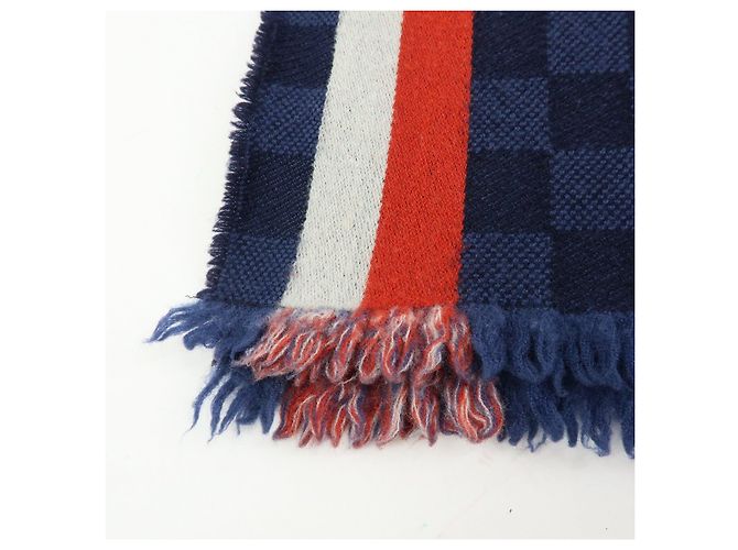 Louis Vuitton Damier Echarpe Messenger Wool 100% Scarf Navy M70338 - vista 10