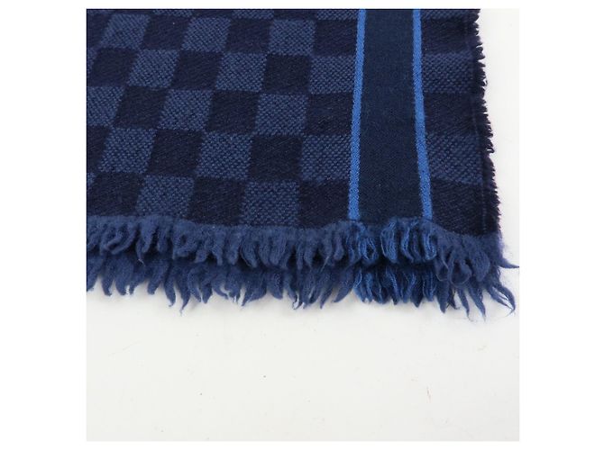 Louis Vuitton Damier Echarpe Messenger Wool 100% Scarf Navy M70338 - vista 11