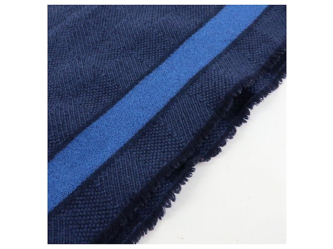 Louis Vuitton Damier Echarpe Messenger Wool 100% Scarf Navy M70338 - vista 13