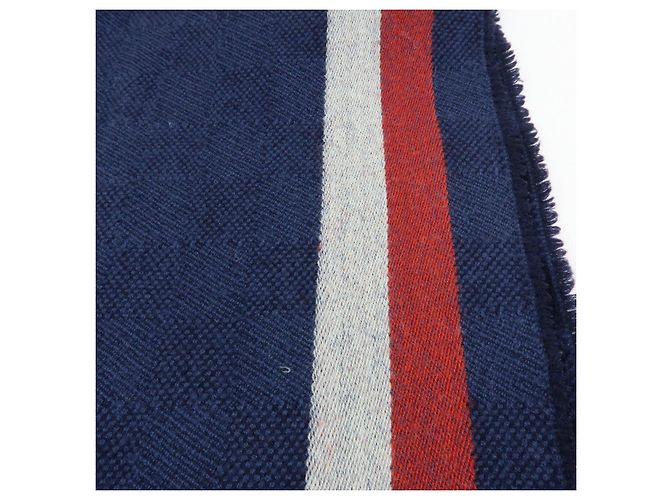 Louis Vuitton Damier Echarpe Messenger Wool 100% Scarf Navy M70338 - vista 14
