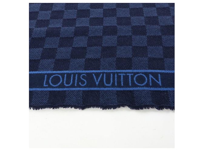 Louis Vuitton Damier Echarpe Messenger Wool 100% Scarf Navy M70338 - vista 16