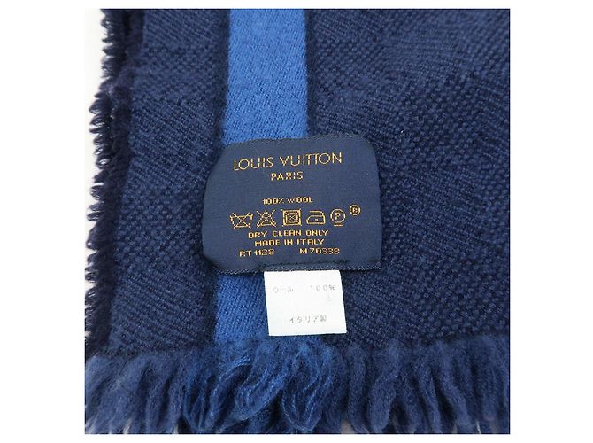 Louis Vuitton Damier Echarpe Messenger Wool 100% Scarf Navy M70338 - vista 17