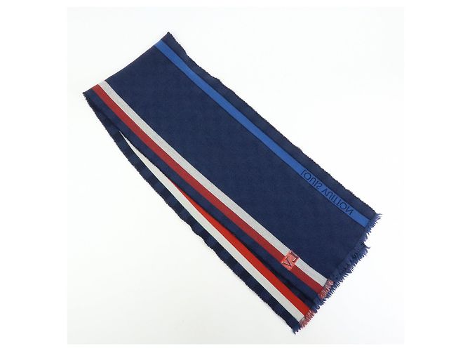 Louis Vuitton Damier Echarpe Messenger Wool 100% Scarf Navy M70338 - vista 3