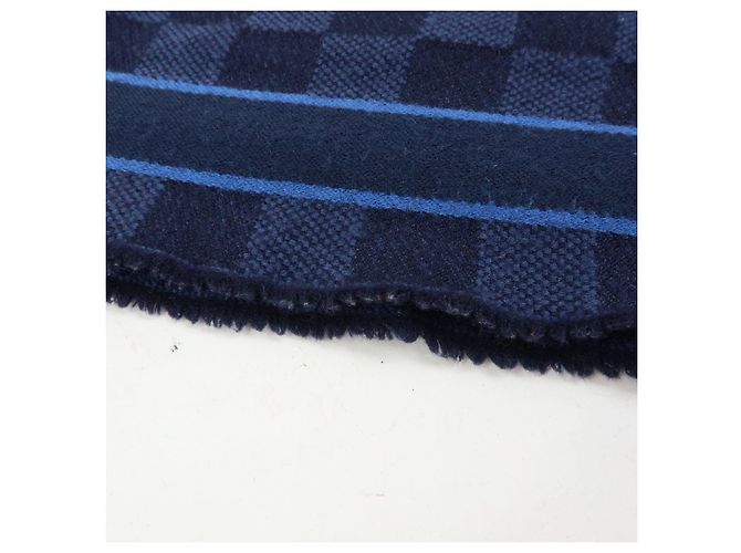 Louis Vuitton Damier Echarpe Messenger Wool 100% Scarf Navy M70338 - vista 6