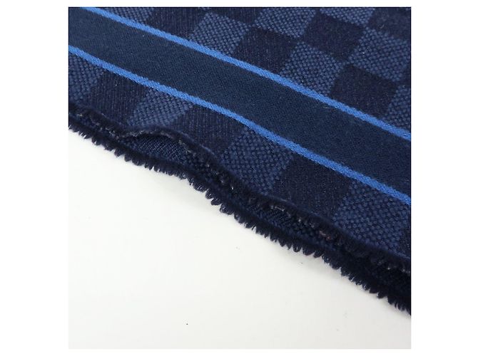 Louis Vuitton Damier Echarpe Messenger Wool 100% Scarf Navy M70338 - vista 7