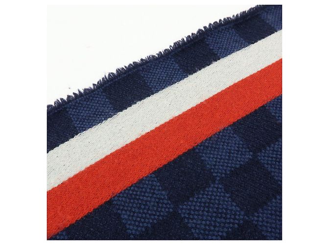 Louis Vuitton Damier Echarpe Messenger Wool 100% Scarf Navy M70338 - vista 9