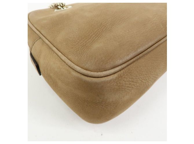 GUCCI SOHO Borsa a tracolla in pelle con catena Interlocking G Biege 308983 - vista 10