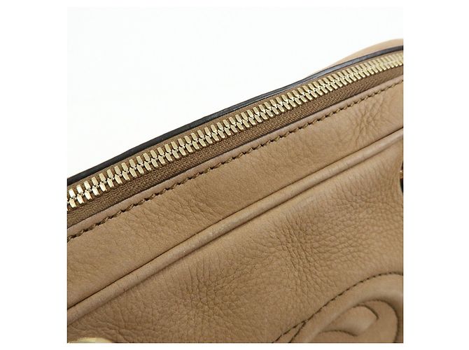 GUCCI SOHO Borsa a tracolla in pelle con catena Interlocking G Biege 308983 - vista 18