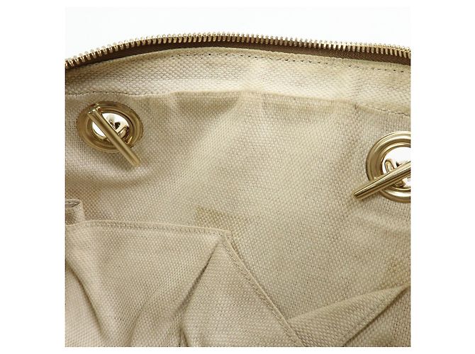 GUCCI SOHO Borsa a tracolla in pelle con catena Interlocking G Biege 308983 - vista 20