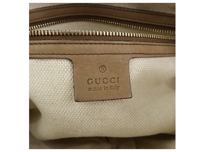 GUCCI SOHO Borsa a tracolla in pelle con catena Interlocking G Biege 308983 - vista 23