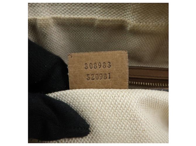 GUCCI SOHO Borsa a tracolla in pelle con catena Interlocking G Biege 308983 - vista 24