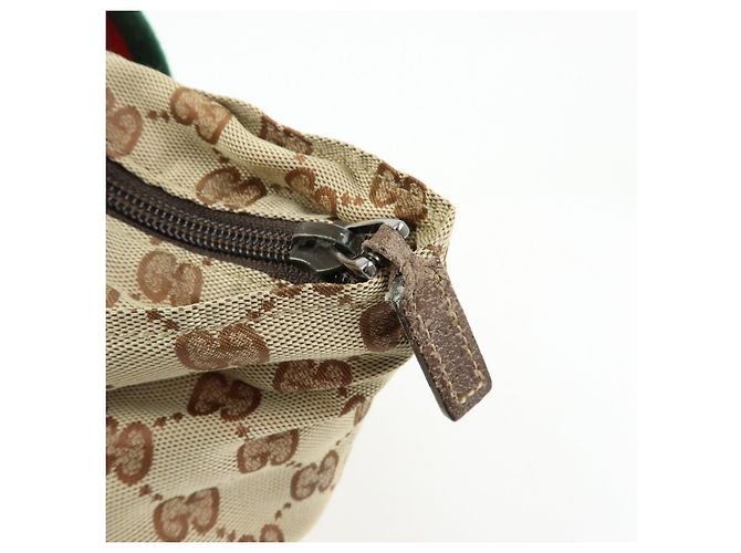 Borsa Tote GUCCI Sherry GG Canvas Leather Beige Brown 131231 - vista 18
