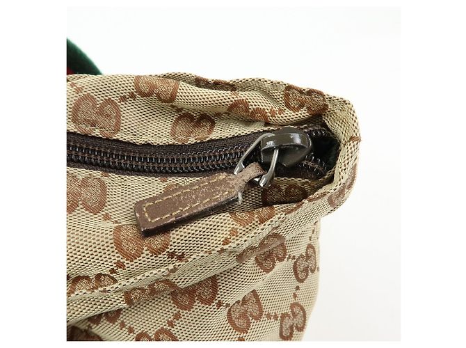 Borsa Tote GUCCI Sherry GG Canvas Leather Beige Brown 131231 - vista 19