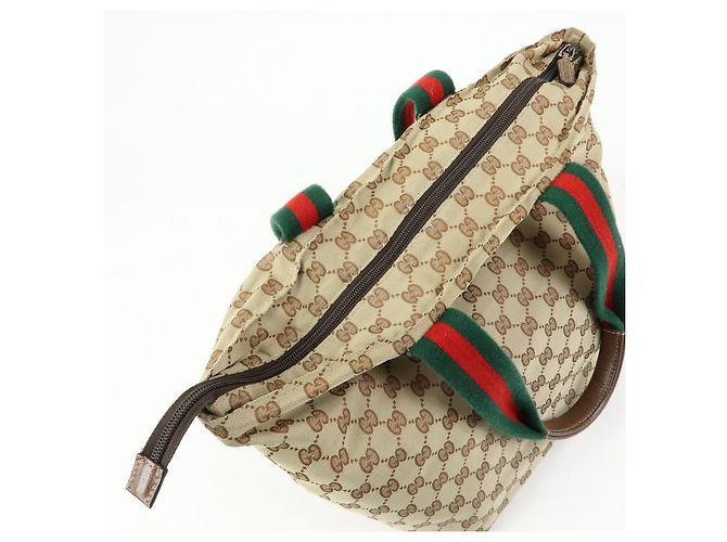 Borsa Tote GUCCI Sherry GG Canvas Leather Beige Brown 131231 - vista 20