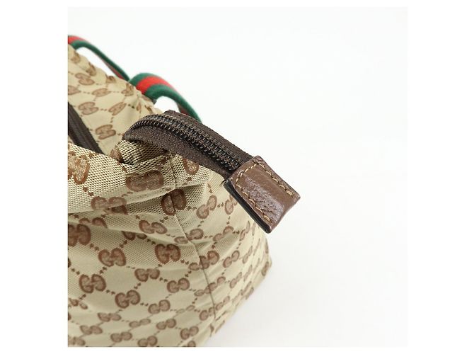Borsa Tote GUCCI Sherry GG Canvas Leather Beige Brown 131231 - vista 21