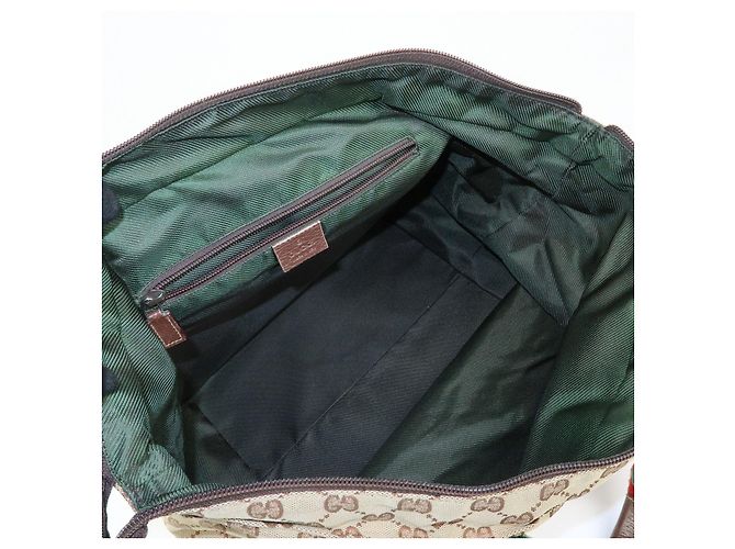 Borsa Tote GUCCI Sherry GG Canvas Leather Beige Brown 131231 - vista 22