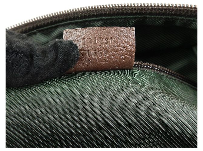 Borsa Tote GUCCI Sherry GG Canvas Leather Beige Brown 131231 - vista 24
