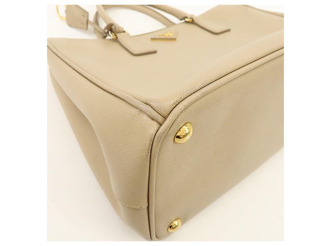 Borsa 2Way PRADA Galleria in pelle Saffiano con logo Triangle Beige 1BA274 - vista 11