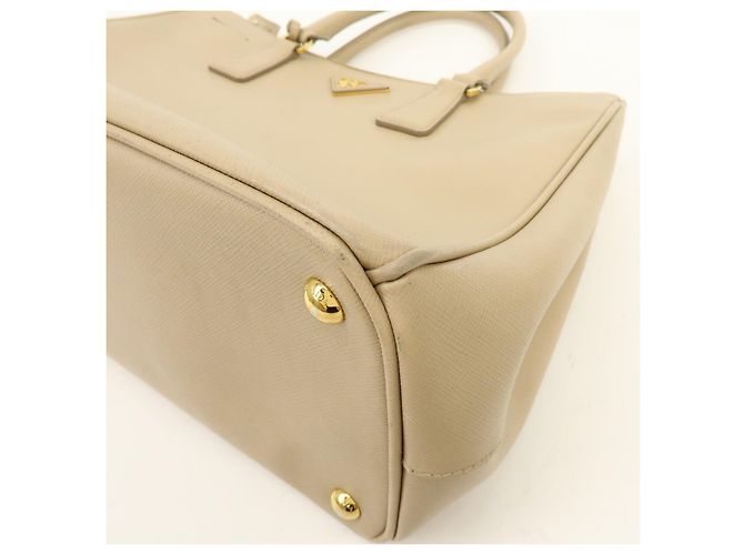 Borsa 2Way PRADA Galleria in pelle Saffiano con logo Triangle Beige 1BA274 - vista 12