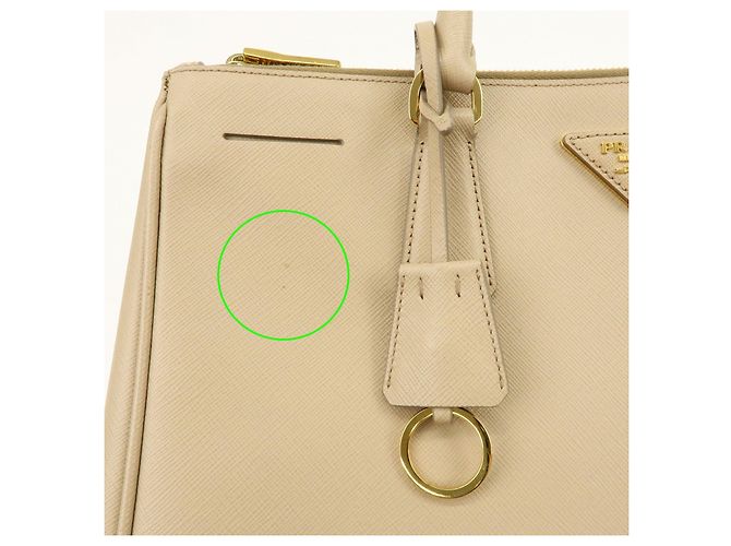 Borsa 2Way PRADA Galleria in pelle Saffiano con logo Triangle Beige 1BA274 - vista 15