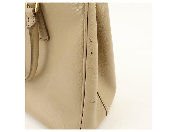Borsa 2Way PRADA Galleria in pelle Saffiano con logo Triangle Beige 1BA274 - vista 16
