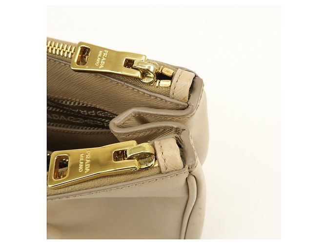 Borsa 2Way PRADA Galleria in pelle Saffiano con logo Triangle Beige 1BA274 - vista 17