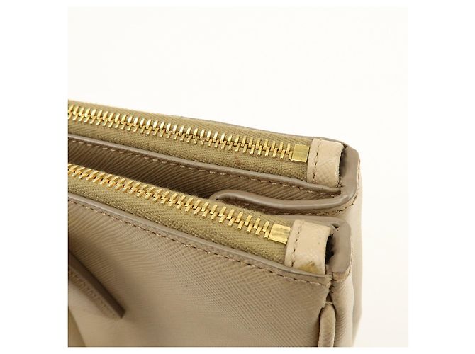 Borsa 2Way PRADA Galleria in pelle Saffiano con logo Triangle Beige 1BA274 - vista 18