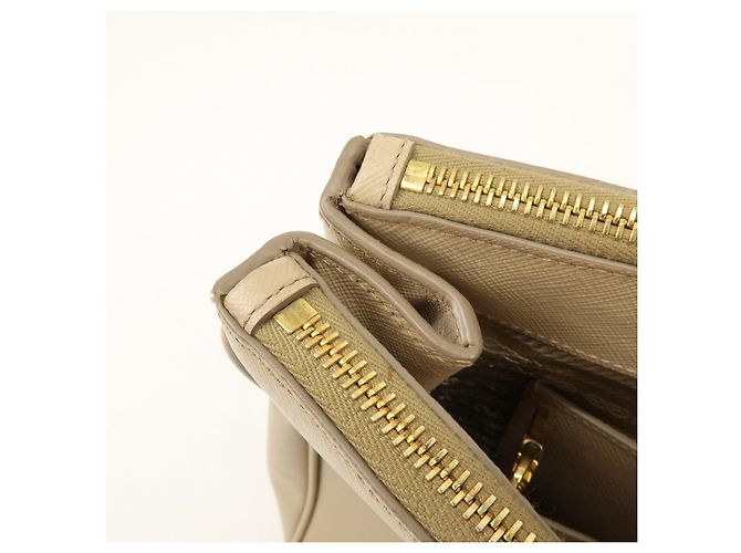 Borsa 2Way PRADA Galleria in pelle Saffiano con logo Triangle Beige 1BA274 - vista 19