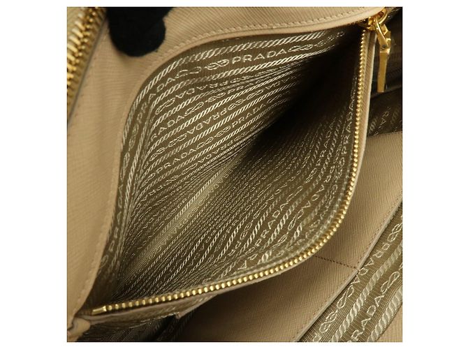 Borsa 2Way PRADA Galleria in pelle Saffiano con logo Triangle Beige 1BA274 - vista 23