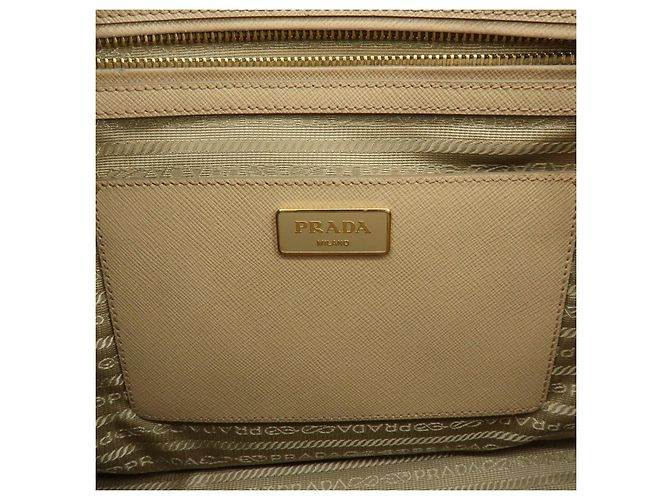 Borsa 2Way PRADA Galleria in pelle Saffiano con logo Triangle Beige 1BA274 - vista 24