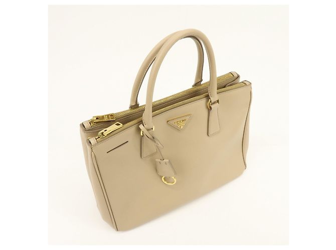 Borsa 2Way PRADA Galleria in pelle Saffiano con logo Triangle Beige 1BA274 - vista 4