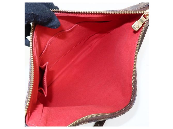 Borsa a tracolla Louis Vuitton Damier Ebene Bloomsbury PM Marrone N42251 - vista 21