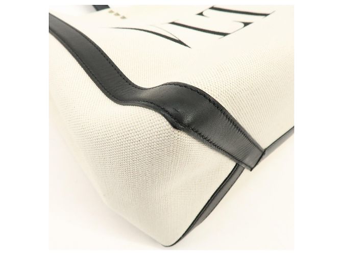 VALENTINO VLTN Rockstud Canvas Leder Tote Bag Handtasche White Black - Ansicht 11