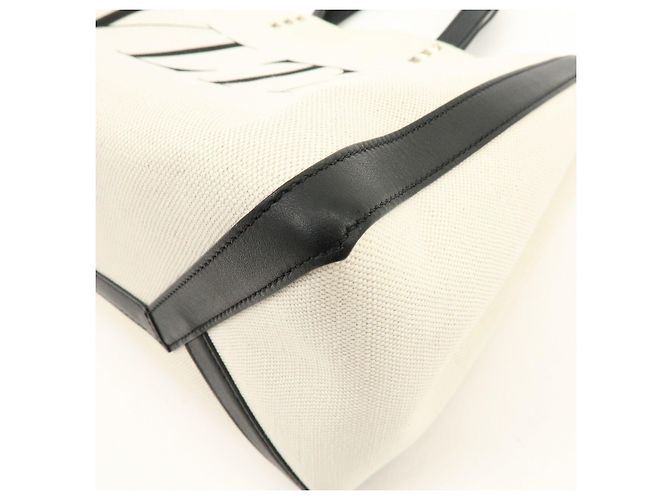 VALENTINO VLTN Rockstud Canvas Leder Tote Bag Handtasche White Black - Ansicht 12