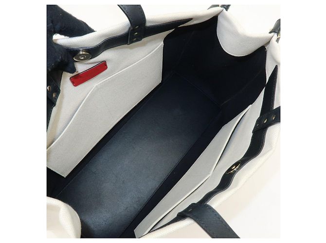 VALENTINO VLTN Rockstud Canvas Leder Tote Bag Handtasche White Black - Ansicht 20