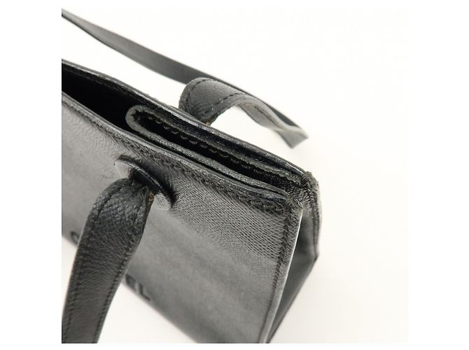 Borsa Tote e Borsa a Spalla CHANEL Logo in pelle caviale nera - vista 15