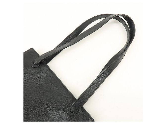 Borsa Tote e Borsa a Spalla CHANEL Logo in pelle caviale nera - vista 7